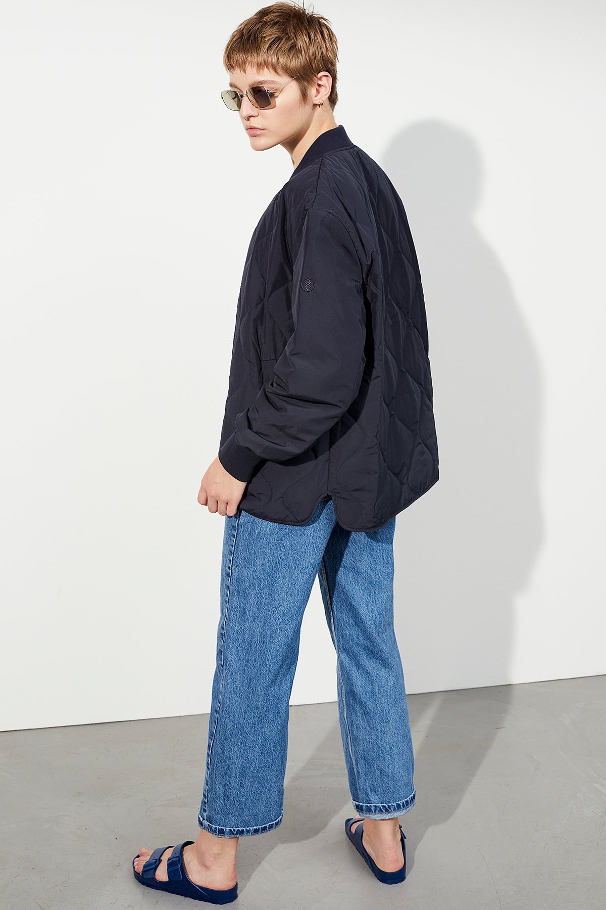 Damen Jacke Burnham in Navy-Blau, Seitenansicht