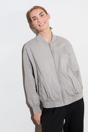 Damen Jacke Winton in Silver-Grau, Vorderansicht geschlossen 